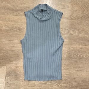 Dynamite Ribbed Sleeveless Top - Blue